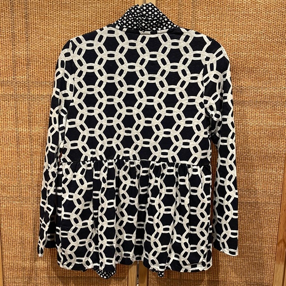 Navy and white geometric cardigan- size medium - Picture 4 of 4